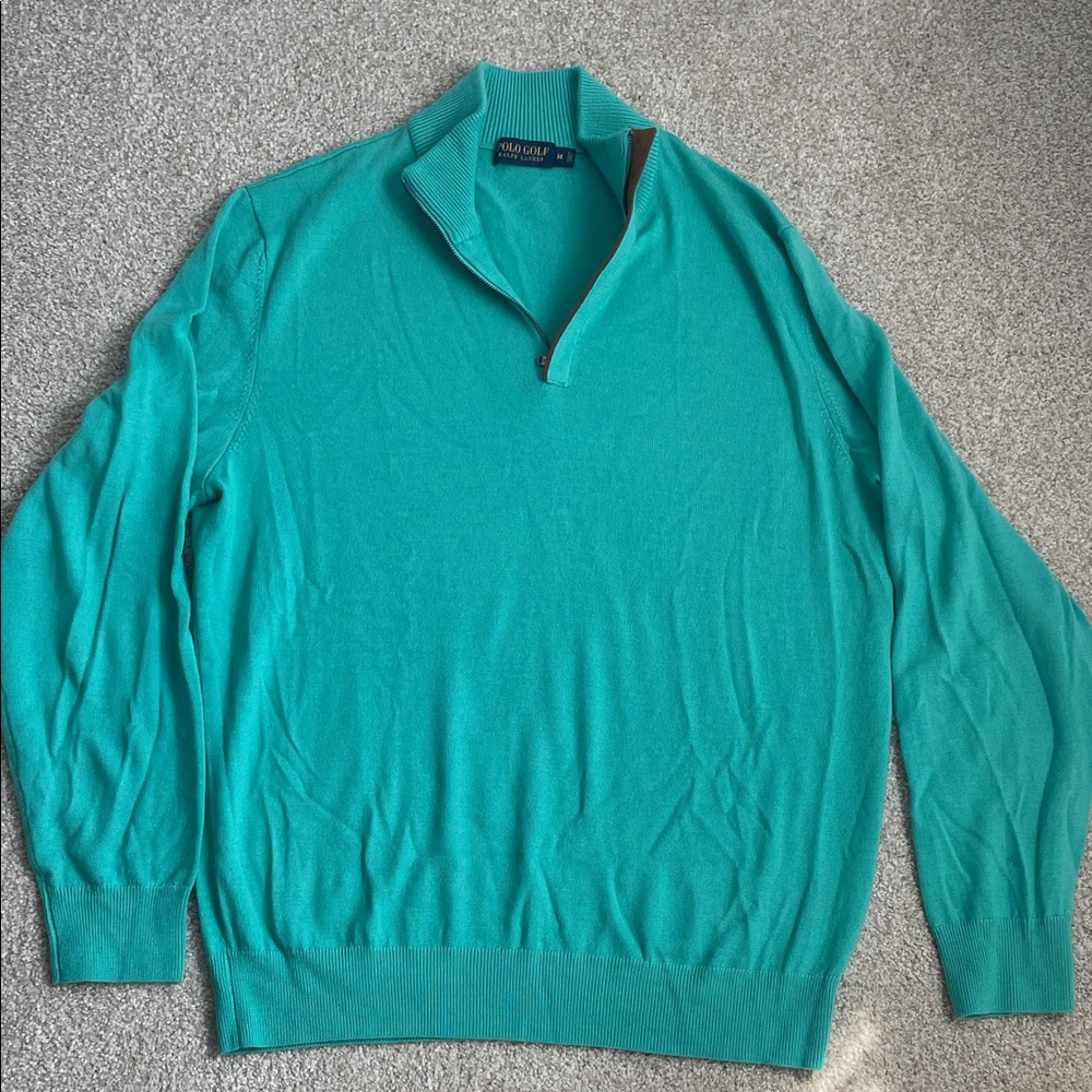 Ralph Lauren Polo Golf Men's Turquoise Zip-Up Sweater